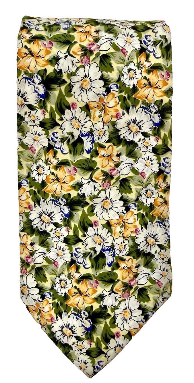 Vintage Jordache cotton Tie yellow floral